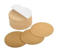 sourcing map 48 Pcs Self Adhesive Cork for Coaster, 95mm/3.74inch Round Backing Cork Tiles Mats for Wine Glass Cup Mug DIY Crafts (1mm Thick)