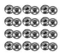 sourcing map 48 Set Sew-on Snap Buttons 6mm Metal Snap Fastener Buttons Fastener Press-Stud Clasps for Closure Purse Handbag Clothes Sewing Craft, Gunmetal