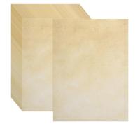 sourcing map 48 Sheets Vintage Cotton Paper Printer Edge Paper Thick 120 GSM, Classic Aged Map for Letter Writing, Invitations, Wedding-8 x 11 Inch,Golden Yellow