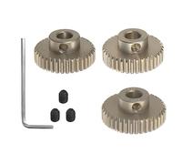 sourcing map 48P 7075 Aluminum Pinion Motor Gear Set 3pcs 35T 36T 37T Fit 5mm RC Motor Shaft 48 Pitch Gears for RC Car, with Hex Key
