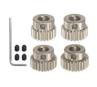 sourcing map 48P 7075 Aluminum Pinion Motor Gear Set 4pcs 20T 21T 22T 23T Fit 5mm RC Motor Shaft 48 Pitch Gears for RC Car, with Hex Key