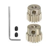 sourcing map 48P Hardened Pinion Motor Gear Set 2pcs 16T 17T Fit 1/8 inch RC Motor Shaft 48 Pitch 7075 Aluminum Gears for RC Car, with Hex Key
