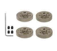 sourcing map 48P Hardened Pinion Motor Gear Set 4pcs 44T 45T 46T 47T Fit 1/8 inch RC Motor Shaft 48 Pitch 7075 Aluminum Gears for RC Car, with Hex Key