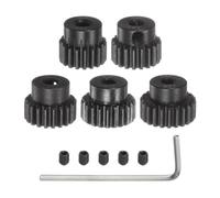 sourcing map 48P Pinion Gear Set 3.175mm (1/8") Shaft 18T 19T 20T 21T 22T Motor Gears Hardened Steel Spur Pinion Gear with Step for RC Car (5pcs)