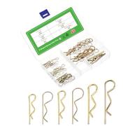 sourcing map 48Pcs 6 Sizes Zinc-Plated Carbon Steel R Shaped Spring Cotter Pins Set, R Clips Cotter Pin Spring Fastener for Household Appliances, Car Mechanics Repair (Colored)