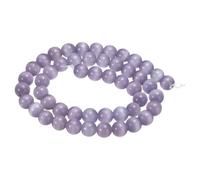 sourcing map 48pcs Light Violet Cat's Eye Stone Beads 8mm Round Smooth Gemstone Crystal Loose Bead for Jewelry Making Bracelets Necklace Earrings DIY