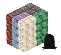 sourcing map 48Pcs Magic Dice Counters, Acrylic D6 Life Token Dice Set with Pouch for Standard Cards Gaming Accessories, 6 Colors
