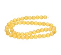 sourcing map 48pcs Orange Yellow Cat's Eye Stone Beads 8mm Round Smooth Gemstone Crystal Loose Bead for Jewelry Making Bracelets Necklace Earrings DIY