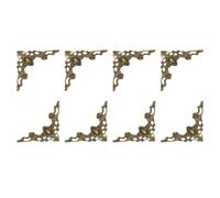 sourcing map 48Pcs Vintage Flat Corner Bracket, 1.6" x 1.6" Metal Desk Book Corner Protectors Hollow Decorative Edge Cover for Furniture Jewelry Box Gifts Box, Bronze
