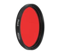 sourcing map 49mm Lens Filter,Full Red Camera Filter Scratch Optical Glass Round Fluorescent Filters Universal for Camera Photography Lens