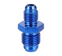 sourcing map 4AN-6AN Male Fuel Fitting, Fit 1/4" & 9/16-18 UNF Hole 1.38" Length Aluminum Straight Male Union Coupler Connector Fuel Hose Adapter for Automotive, Blue