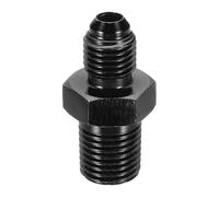 sourcing map 4AN Male to 1/4" NPT Male Straight Flare Adapter Pipe Thread Fitting Adapter Aluminum Fuel Hose Line Fitting for Vehicles, Black