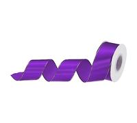 sourcing map 4cm 23m Wide Satin Ribbon with Gold Edges Border Grosgrain Fabric Ribbon for Gift Wrapping Wedding Bouquet, Dark Purple