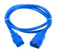 sourcing map 4ft 18 AWG Blue 18/3 Universal Power Cord C14 to C13 10A 250V 3-Prong Extension PDU Power Cables for PC,Computer,Printers,TV,AC Adapter,Laptop,Monitor