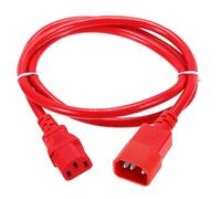 sourcing map 4ft 18 AWG Red 18/3 Universal Power Cord C14 to C13 10A 250V 3-Prong Extension PDU Power Cables for PC,Computer,Printers,TV,AC Adapter,Laptop,Monitor