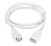 sourcing map 4ft 18 AWG White 18/3 Universal Power Cord C14 to C13 10A 250V 3-Prong Extension PDU Power Cables for PC,Computer,Printers,TV,AC Adapter,Laptop,Monitor