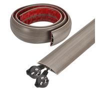 sourcing map 4ft Cord Cover Floor W0.5" x H0.3" Inner Channel PVC Hide Extension Cable Floor Wire Hider Wire Covers Protector for Prevent Cable Trips Cables Management, Light Grey