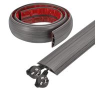 sourcing map 4ft Cord Cover Floor W0.5" x H0.3" Inner Channel PVC Hide Extension Cable Floor Wire Hider Wire Covers Protector for Prevent Cable Trips Cables Management, Dark Grey
