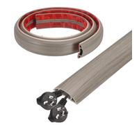 sourcing map 4ft Cord Cover Floor W0.6" x H0.33" Inner Channel PVC Hide Extension Cable Floor Wire Hider Wire Covers Protector for Prevent Cable Trips Cables Management, Light Grey