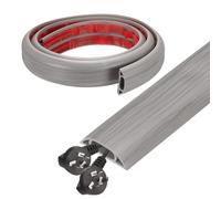 sourcing map 4ft Cord Cover Floor W0.6" x H0.33" Inner Channel PVC Hide Extension Cable Floor Wire Hider Wire Covers Protector for Prevent Cable Trips Cables Management, Wood Grey