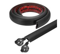 sourcing map 4ft Cord Cover Floor W0.6" x H0.33" Inner Channel PVC Hide Extension Cable Floor Wire Hider Wire Covers Protector for Prevent Cable Trips Cables Management, Black