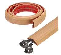 sourcing map 4ft Cord Cover Floor W0.6" x H0.33" Inner Channel PVC Hide Extension Cable Floor Wire Hider Wire Covers Protector for Prevent Cable Trips Cables Management, Yellow