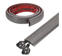 sourcing map 4ft Cord Cover Floor W0.6" x H0.33" Inner Channel PVC Hide Extension Cable Floor Wire Hider Wire Covers Protector for Prevent Cable Trips Cables Management, Dark Grey