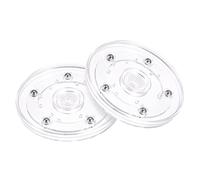 sourcing map 4inch Rotating Swivel Stand with Steel Ball Bearings Lazy Susan Base Turntable for Kitchen Corner Cabinets, Clear Pack of 2