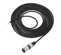 sourcing map 4m/13ft XLR Microphone Open End Cable, 3Pin XLR Male OFC Microphone Cable Pigtail Bare Wire Connector Speaker Audio Extension Cord for DJ/PA Amplifier Subwoofer, Black