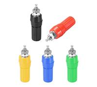 sourcing map 4mm Amplifier Terminal Connector Binding Post, Banana Plug Jack Socket Panel/Chassis Mount Connectors 5 Colors 5 Pcs