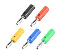 sourcing map 4mm Banana plugs Speaker Wire Cable Screw Plugs Connectors 5-Colors 10pcs Jack Connector