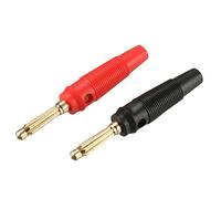 sourcing map 4mm Copper Banana Plugs Solder Type Male Connectors Adapters for Multimeter Test Leads Probes 2pcs