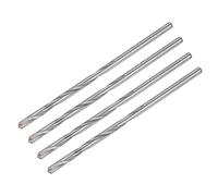 sourcing map 4mm Cutting Dia Cemented Carbide Twist Extra Long Drill Bit with Round Straight Shank for Hardened Steel Stainless Steel, 100mm Length 4 Pcs