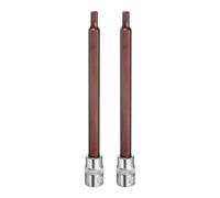 sourcing map 4mm Hex Bit Socket 1/4" Drive SAE S2 Steel Square Drive Socket Extension Impact Bit Socket Ratchet Wrench Accessories for Turns Power Drill Into Nut Driver 2 Pcs