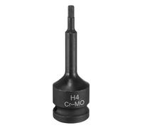 sourcing map 4mm Hex Impact Bit Socket H4 1/2" CR-MO Steel Phosphate Black Impact Drive Hex Bit Sockets Lengthen Hex Screwdriver Socket Adapter for Auto Mechanics Work Repair Maintain