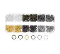 sourcing map 4mm Open Jump Rings Iron Round Ring Connectors for Jewelry Making Tools Supplies Jewelry DIY Crafts Keychains Rings, 6 Color