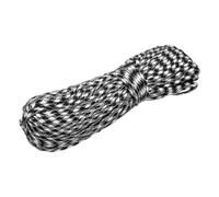 sourcing map 4mm Paracord Rope, 200ft/61m 7 Strand Heavy Duty Camping Rope Braided Polypropylene Ropes, Lightweight Tie-Downs Utility Cord for Marine, Indoor & Outdoor, Black/White