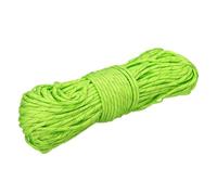 sourcing map 4mm Paracord Rope, 200ft/61m 7 Strand Heavy Duty Camping Rope Braided Polypropylene Ropes, Lightweight Tie-Downs Utility Cord for Marine, Indoor & Outdoor, Stripe Fluorescent Green
