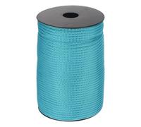 Sourcing Map 4mm Polypropylene Rope, 100m Blue-green Braided Utility Cord for Clothesline, Camping, Hiking, Outdoor, Crafts