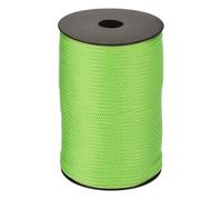 sourcing map 4mm Polypropylene Rope Braided Ropes, 100m Camping Rope Hollow Utility Cord for Clothesline, Hiking, Outdoor, Fruit Green