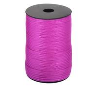 sourcing map 4mm Polypropylene Rope Braided Ropes, 100m Camping Rope Hollow Utility Cord for Clothesline, Hiking, Outdoor, Rose Red