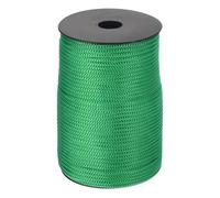 sourcing map 4mm Polypropylene Rope Braided Ropes, 100m Camping Rope Hollow Utility Cord for Clothesline, Hiking, Outdoor, Dark Green