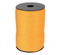 sourcing map 4mm Polypropylene Rope Braided Ropes, 100m Camping Rope Hollow Utility Cord for Clothesline, Hiking, Outdoor, Orange Yellow