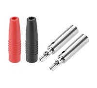 sourcing map 4mm Speaker Female Banana Plugs Jack Socket Connectors 10A Red Black 4pcs