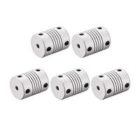 sourcing map 4mm to 6mm Aluminum Alloy Shaft Coupling Flexible Coupler Motor Connector Joint L25xD19 Silver,5pcs