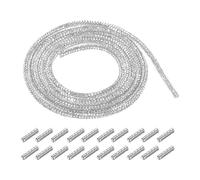sourcing map 4mm x 1.2m Shoe Laces Hoodie String Glitter Cords Rhinestone Tube Rope Bling Crystal String Rope for DIY Sneakers Sweaters Sweatpants Decoration Silver with Aglets