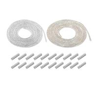 sourcing map 4mm x 2.5m Shoe Laces Hoodie String Glitter Cords Rhinestone Tube Rope Bling Crystal String Rope for DIY Sneakers Sweaters Sweatpants Decoration Gold White, Silver with Aglets