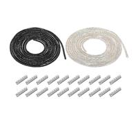 sourcing map 4mm x 2.5m Shoe Laces Hoodie String Glitter Cords Rhinestone Tube Rope Bling Crystal String Rope for DIY Sneakers Sweaters Sweatpants Decoration Gold White, Black with Aglets