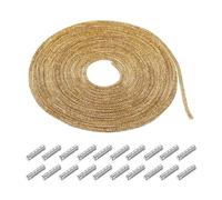 sourcing map 4mm x 5m Shoe Laces Hoodie String Glitter Cords Rhinestone Tube Rope Bling Crystal String Rope for DIY Sneakers Sweaters Sweatpants Decoration Gold with Aglets