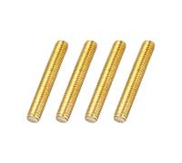 sourcing map 4Pack M6x40mm Fully Threaded Rod, Brass Right Hand All Thread Screw Studs for Furniture Assembly Fastening, 1mm Pitch